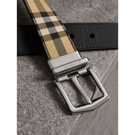 burberry belt horseferry check elwell|Check Leather B Shield Belt in Slate .